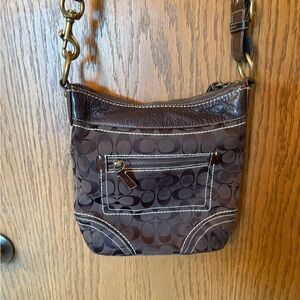 Coach Dark Brown Signature Shoulder Bag